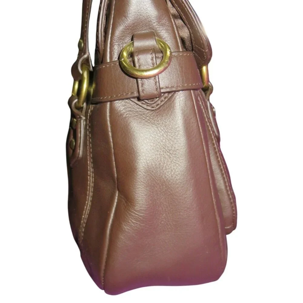 Coach 2013 Legacy Campbell Eva Brown Supple Leather Buckle Flap Crossbody Bag